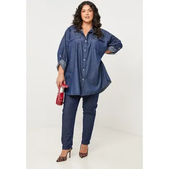 Dámská košile Košile Curvy Lady Dunkelblau 774366 40/42
