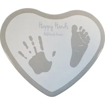 Happy Hands Heart 2D otiskovací sada stříbrná/bílá