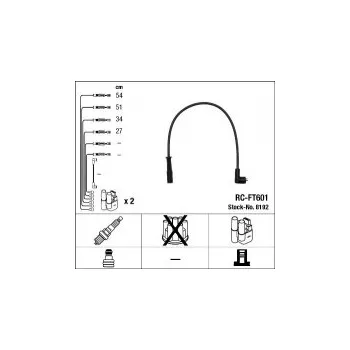 Zapalovací kabel Sada kabelů pro zapalování NGK RC-FT601 - FIAT