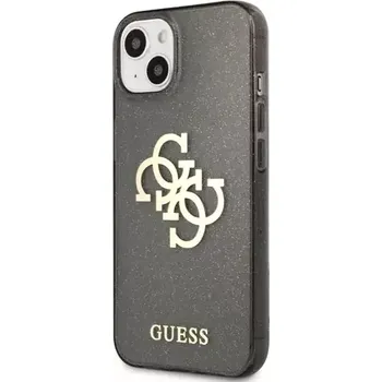 Pouzdro na mobilní telefon GUESS TPU Big 4G Full Glitter Zadní Kryt pro Apple iPhone 13 mini černá (3666339024390)