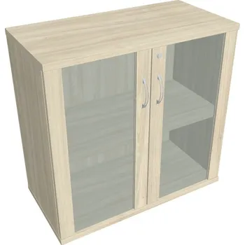 Policová skříň Skříň dveře sklo SZ 2 80 02 Zámek jednoduchý - AKÁT , AKÁT