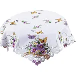 Vyšívaný středový ubrus MOTÝLI 85 x 85 cm