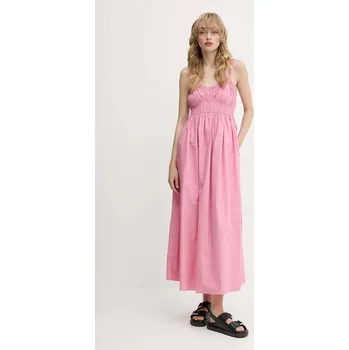 Dámské šaty Bavlněné šaty BOSS Orange 50537919 růžová 30X, vel. 42