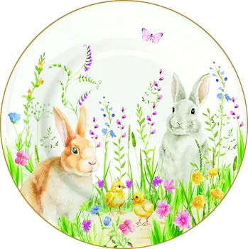 Talíř Easy Life, Itálie Easy Life - Porcelánový dezertní talíř Happy Easter - 19 cm Barva: jako na obrázku, Velikost: 19x19