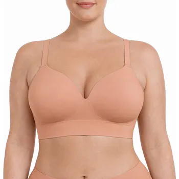 Podprsenka Bezešvá formující podprsenka bez kostic, TMAVÁ NUDE Velikost: 3XL