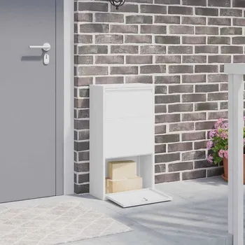 Poštovní schránka vidaXL Schránka na balíky s úložištěm Bílá 44 x 22 x 82 cm Ocel [874920]