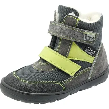 Chlapecké polobotky ZIMNÍ NEPROMOKAVÉ BOTY KTR K006 velour šedá popel s membránou chlapecké Velikost: 21