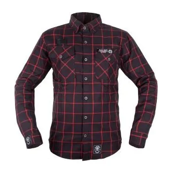 Pánská košile Košile W-TEC Black Heart Respector II Barva černá s červeným pruhem, Velikost 4XL