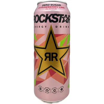Energetický nápoj Rockstar Energy Rockstar Strawberry Lime 500ml [DE] Zero Sugar
