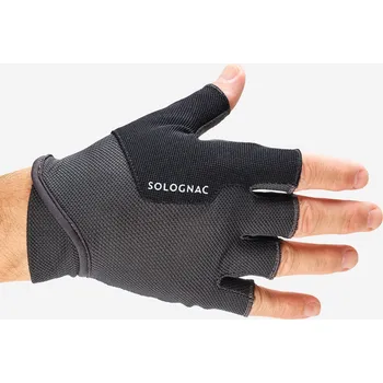 SOLOGNAC Rukavice bez prstů na Ball-Trap černé XL ČERNÁ|ŠEDÁ