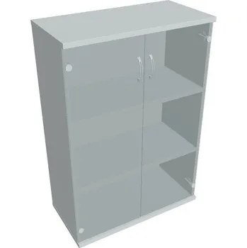 Policová skříň Skříň prosklené dveře S 3 80 08 - ŠEDÁ