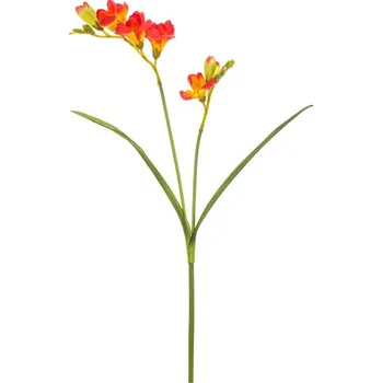 umělá květina Autronic Frézie - umělá řezaná květina, barva oranžová, sada 12 ks