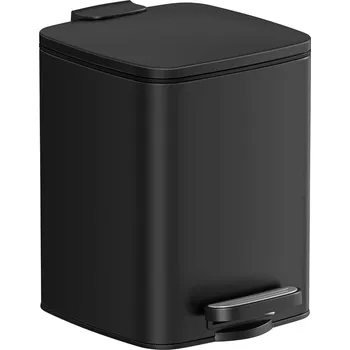Odpadkový koš Koupelnový koš, 6L malý odpadkový koš, pedálový, černý