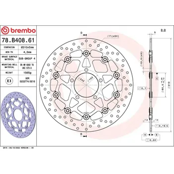 Brzdový kotouč Brzdový kotouč BREMBO 78B40861