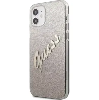 Pouzdro na mobilní telefon GUESS PC TPU Vintage Zadní Kryt pro Apple iPhone 12 mini Gradient zlatá (3700740494738)