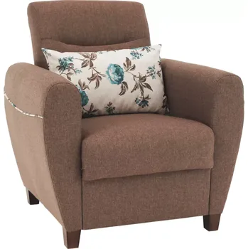 Obývací pokoj Křeslo MILO - hnědé/vzor - SLEVA 3% s kodem radost25