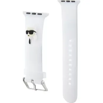 Řemínek na hodinky Karl Lagerfeld Karl Head NFT Řemínek pro Apple Watch 42/44/45/49 bílá (3666339127404)