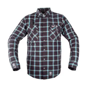 Pánská košile Košile W-TEC Black Heart Respector II Barva černá s modrým pruhem, Velikost 3XL