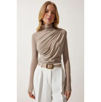 Dámské tričko Happiness Istanbul Taupe 9147006 38