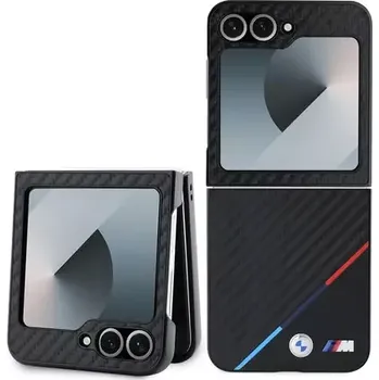 BMW M PU Carbon Tricolor Stripe Zadní Kryt pro Samsung Galaxy Z Flip 6 černá (57983121722)