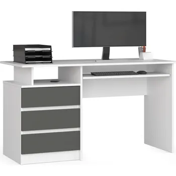 Psací stůl Volně stojící psací stůl CLP 135 cm bílý/grafitově šedý