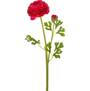 umělá květina Autronic Ranunculus - umělý řezaný, květ s poupětem, tmavě-růžový, sada 6 ks