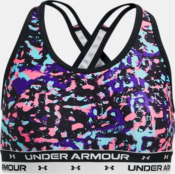 Under Armour Dívčí podprsenka Crossback Printed 1364630-002 Černá YLG
