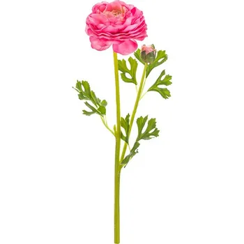 umělá květina Autronic Ranunculus - umělý řezaný, květ s poupětem, světle-růžový, sada 6 ks