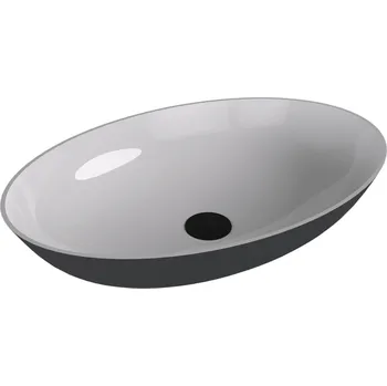 Umyvadlo Polysan Umyvadlo na desku Banera 60x40 cm bílá/antracit mat bez přepadu 14397.52