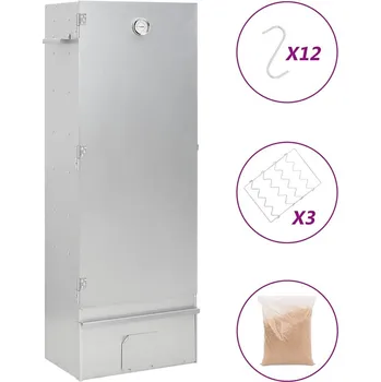 vidaXL Grilovací trouba/udírna a štěpky 44,5x29x110cm pozinkovaná ocel [364745]