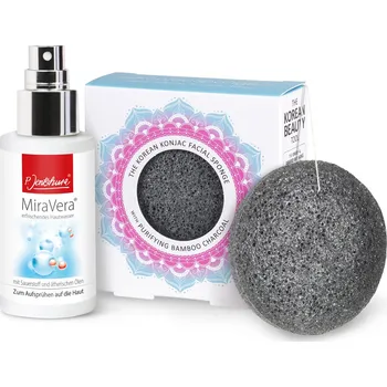 The Konjac Sponge Company Konjaková houba Mandala s aktivním uhlím z bambusu s MiraVera