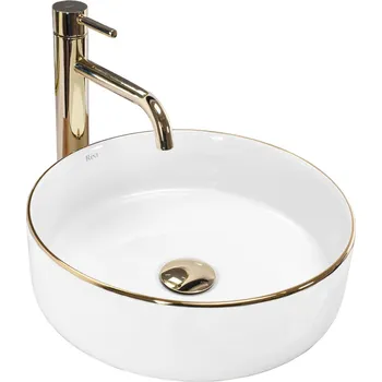 Umyvadlo Rea Umyvadlo na desku SAMI - zlatý okraj