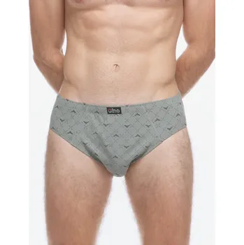 Pánské slipry GINA 71139P Slipy se širším bokem Barva: Šedá-Tm. šedá, Velikost: XXL/3XL