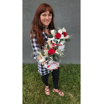 Flowerbox M - 3 růže