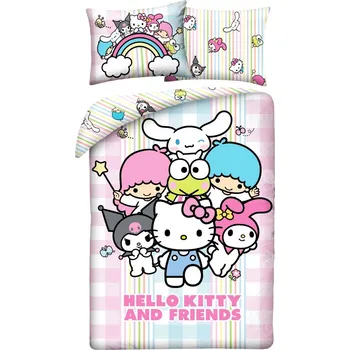 Povlečení Halantex • Ložní povlečení z mikrovlákna Hello Kitty and Friends - 70x90 cm + 140x200 cm