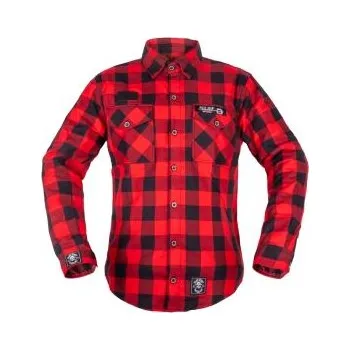 Pánská košile Košile W-TEC Black Heart Respector II Barva červeno-černá, Velikost XL