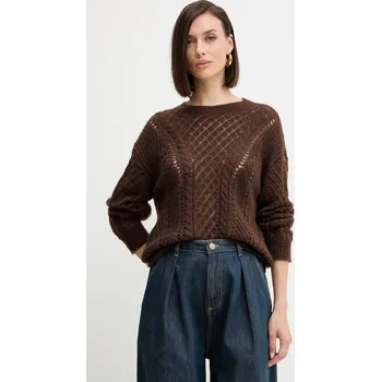 Pánské oblečení Vlněný svetr Twinset 252TT3201 hnědá 89X, vel. M