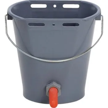 Kbelík napájecí pro telata, plastový 8L - šedý