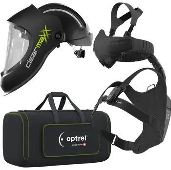 Svářečská kukla OPTREL Brusný štít ClearMaxx + filtrace Swiss Air