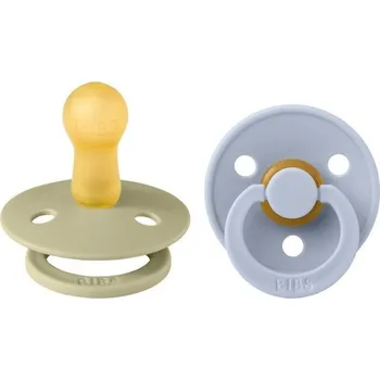 Dětské zboží BIBS Colour dudlíky přírodní kaučuk 2ks Khaki &amp; Dusty Blue