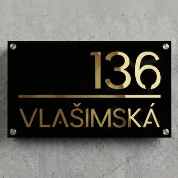 Plechová cedule Číslo Popisné, Domovní číslo- Linea Pure Rozměr 9x15 cm