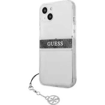 Pouzdro na mobilní telefon GUESS PC TPU 4G Grey Stripe Zadní Kryt pro Apple iPhone 13 mini transparentní (3666339023355)