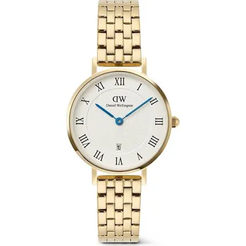 Hodinky Hodinky dámské Daniel Wellington Petite Roman Numerals Date 5-link Gold DW00100857