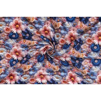 Bavlněné plátno pastelové květy DOPRODEJ 0,5 m