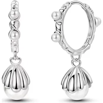 Náušnice Prosperk Perlové náušnice kroužky mušle s perličkou