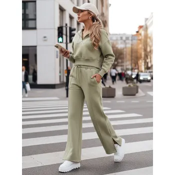 Dámská pistáciová tepláková souprava MARINO Dstreet Barva: Světle zelená, Velikost: L