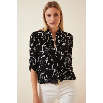 Dámská košile Košile Happiness Istanbul Schwarz 9227665 42