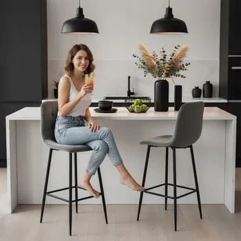 Barová židle Barová Židle eHokery grafit tkanina 110 cm