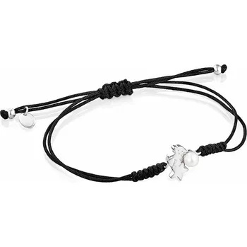 Náramek Černý kabala náramek s medvídkem a perlou Nocturne 1002110900 Tous