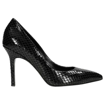 Dámské lodičky Moderní Černé Kožené Dámské Lodičky Na Jehlovém Podpatku Wojas 3513231 38